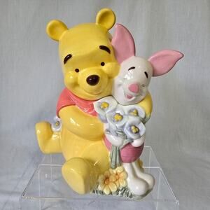 Vintage Disney Store Winnie the Pooh & Piglet Friend's Forever Cookie Jar 11"